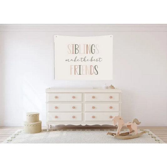 Siblings make the best friends Canvas Wall Hang - Timber Tinkers