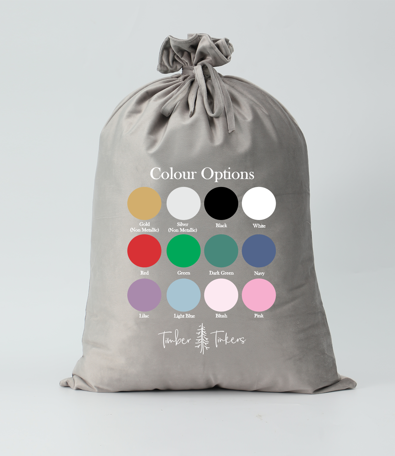 Personalised Velvet Santa Sack - Silver