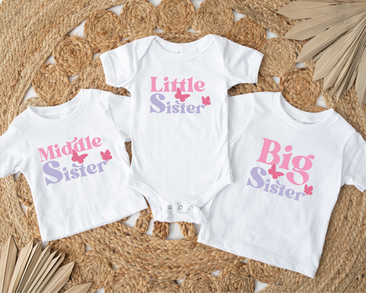 Sister Butterfly White Tshirt/Onesie