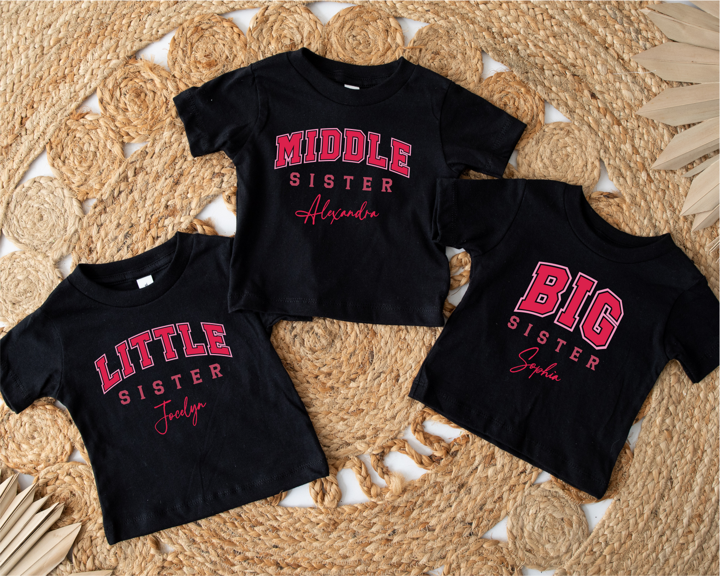 Sister Personalised Black Tshirt