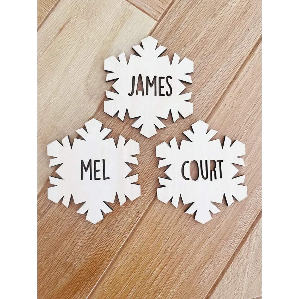 Snowflake Placement Cards - Timber Tinkers