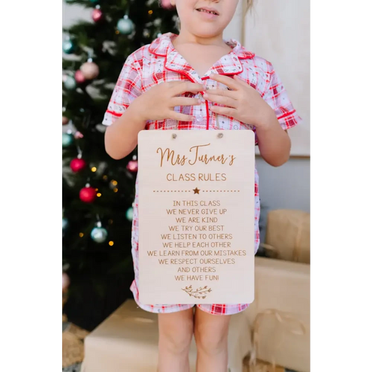 Teacher Class Rules Plaque - Timber Tinkers