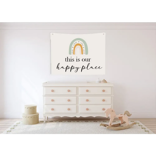 this is our happy place Canvas Wall Hang - Timber Tinkers