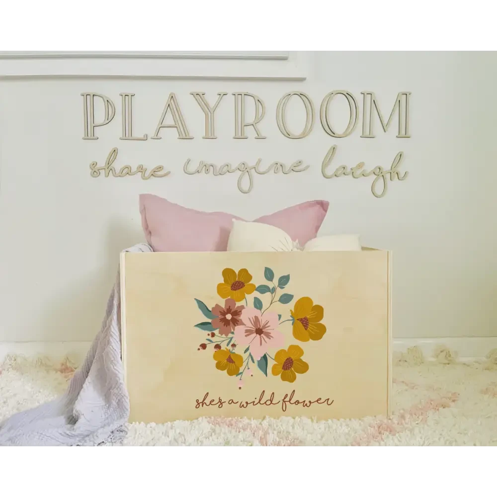 Toy Box - Boho Floral - Timber Tinkers