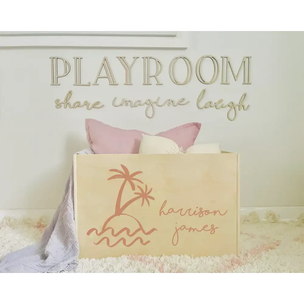 Toy Box - Boho Palm - Timber Tinkers