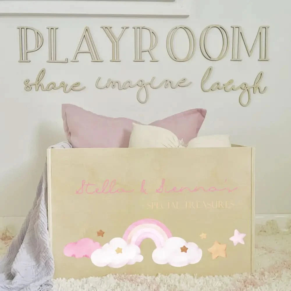 Toy Box - Pink Rainbow - Timber Tinkers