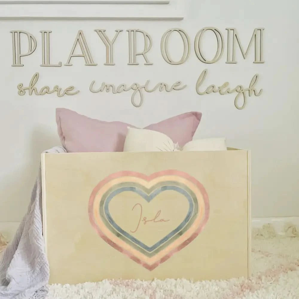 Toy Box - Rainbow Heart - Timber Tinkers