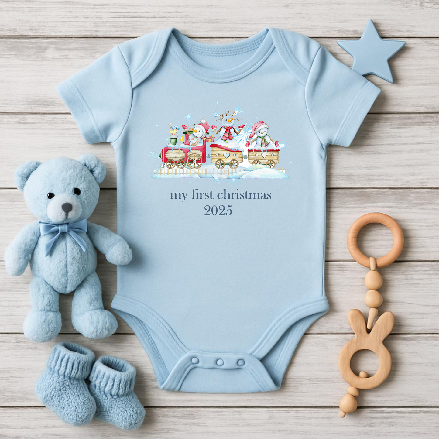 Christmas Train 2025 Blue Onesie