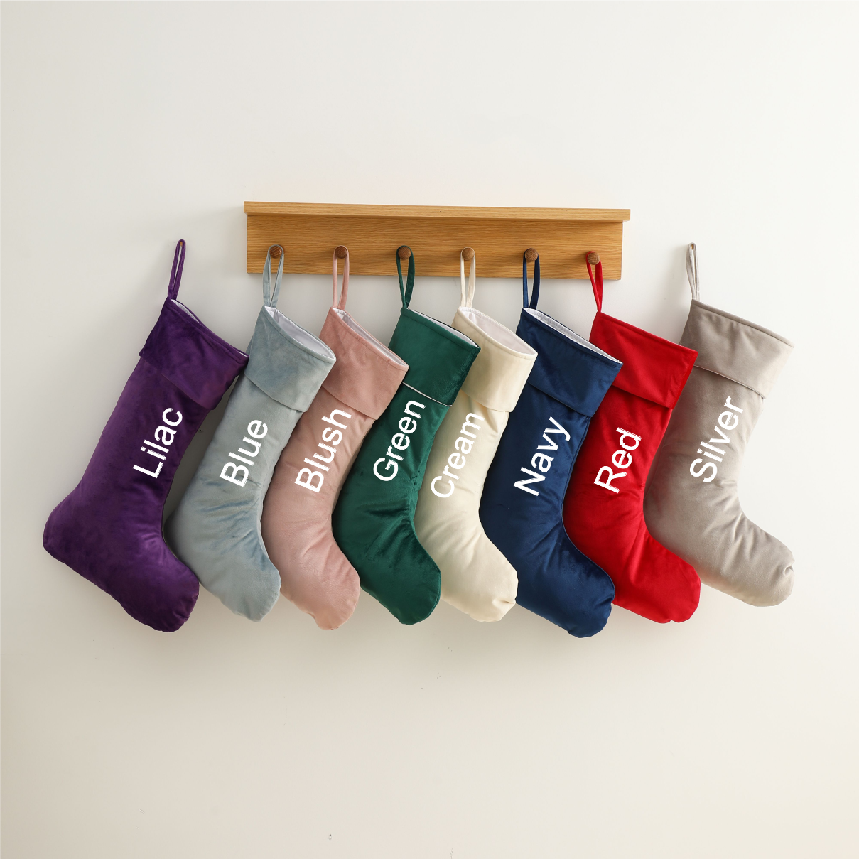 Personalised Velvet Stockings - Blush (45cm)