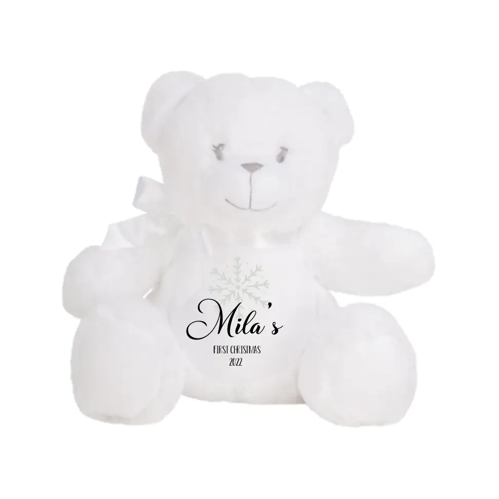 White Teddy Plush - Snowflake - Timber Tinkers