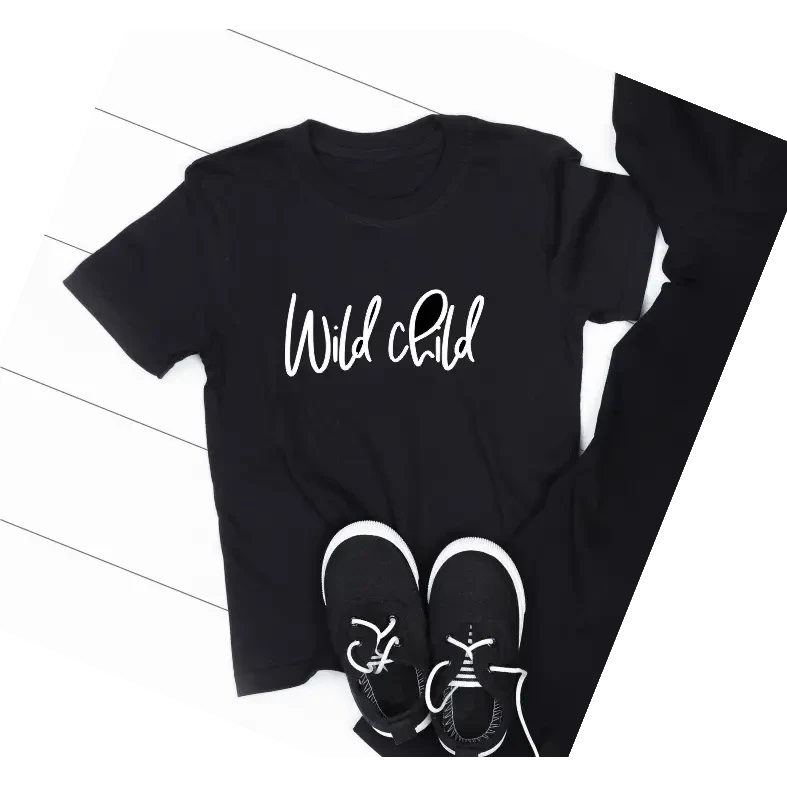wild child Black TSHIRT - Size 8