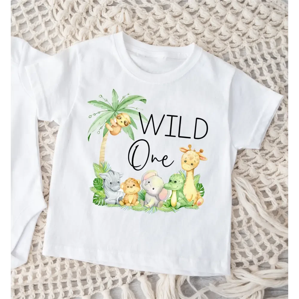Wild One Safari Baby Birthday T-Shirt - Timber Tinkers