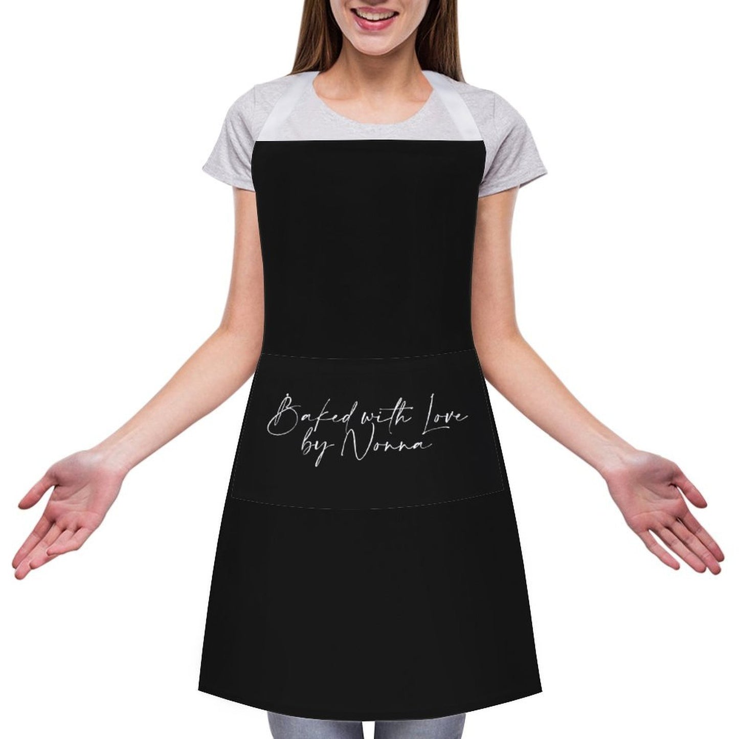 Personalised Apron with Pocket - Black