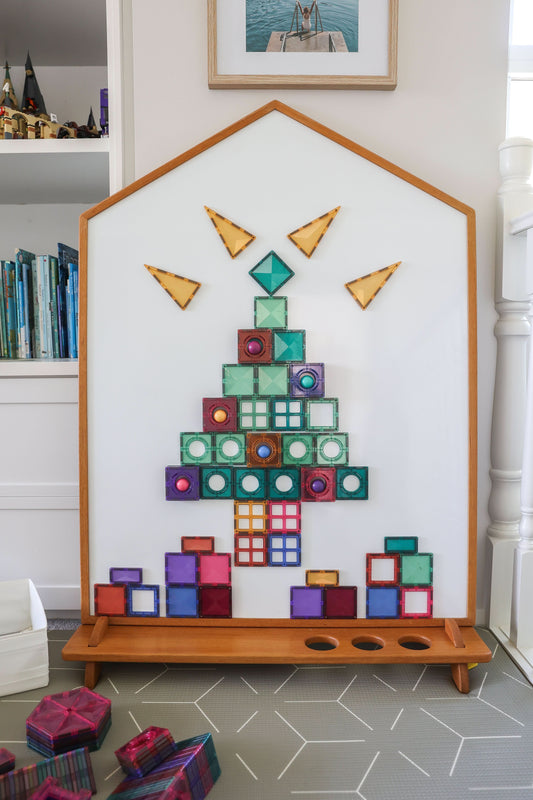 Double-Sided Board with Stand -Solid Teakwood