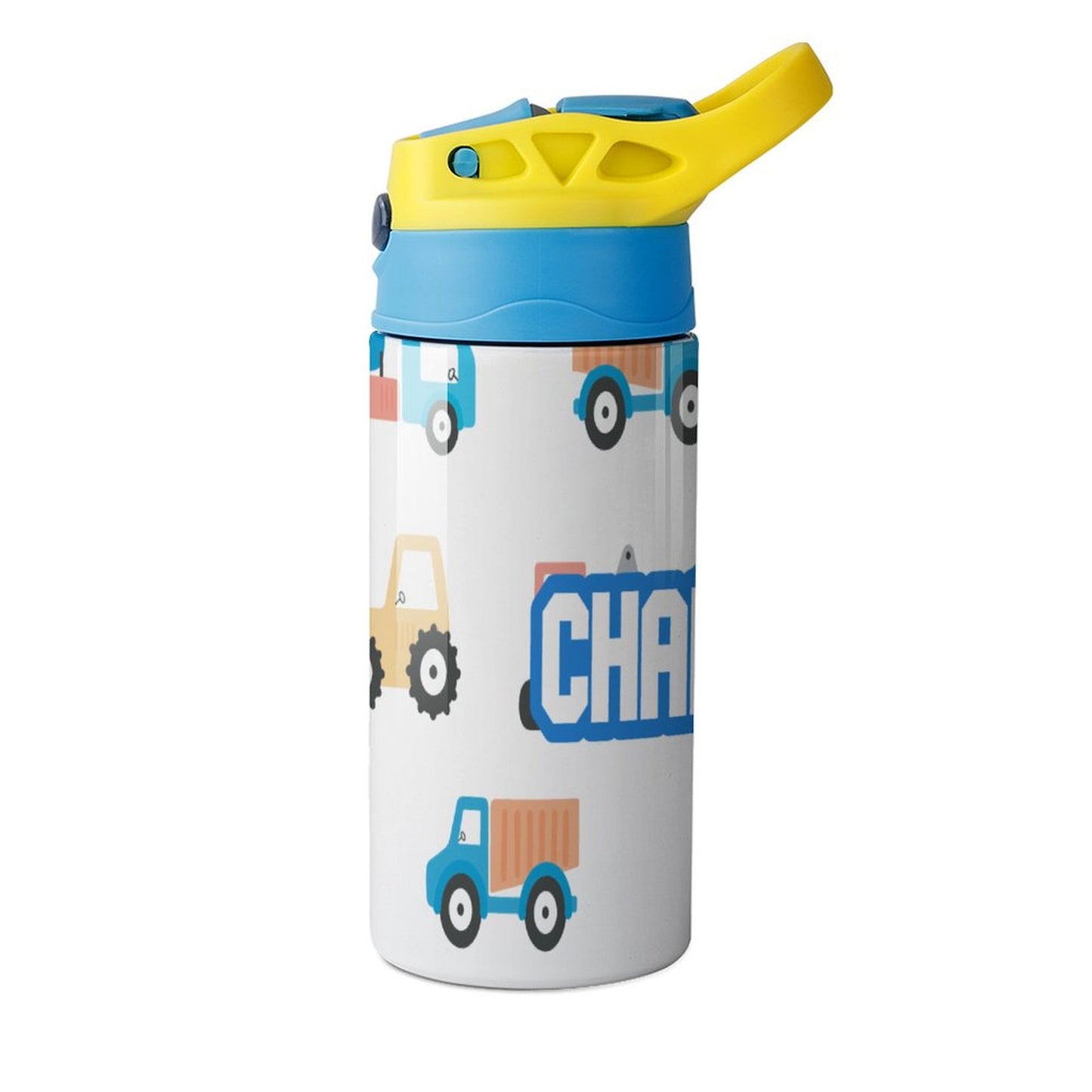 Personalised Kids Water Bottle - Trucks