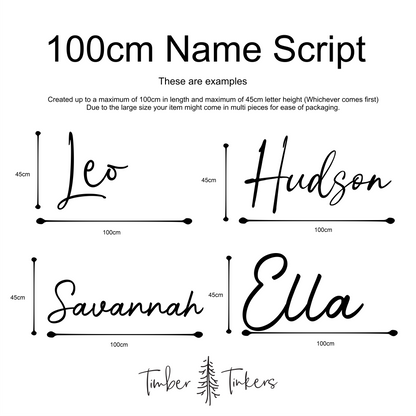 Extra Large Name Plaque (100cm Length) - Timber Tinkers