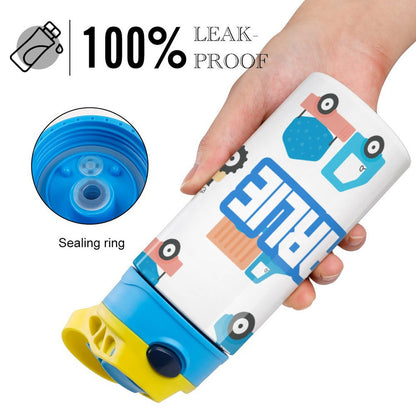 Personalised Kids Water Bottle - Trucks