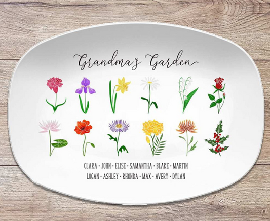 Personalised Mum's Garden Plate