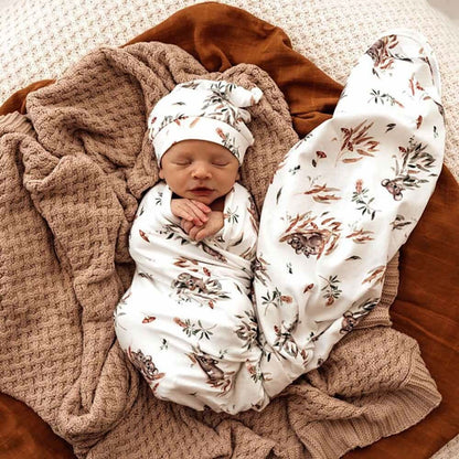 Koala Organic Jersey Wrap & Beanie Set