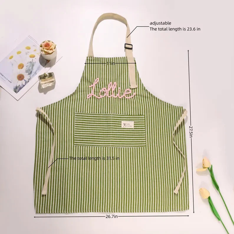 Personalised Hand-Embroidered Apron