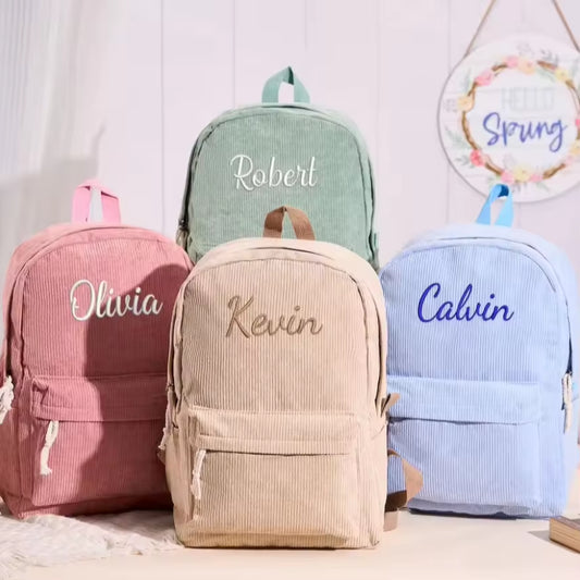 Personalised Corduroy Kids Backpack
