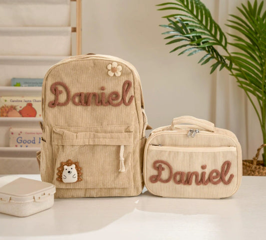 Personalised Embroidered Kids Backpack and Lunch Bag Set
