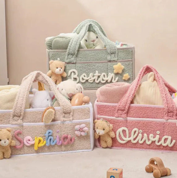 Personalised Baby Diaper Caddy Basket