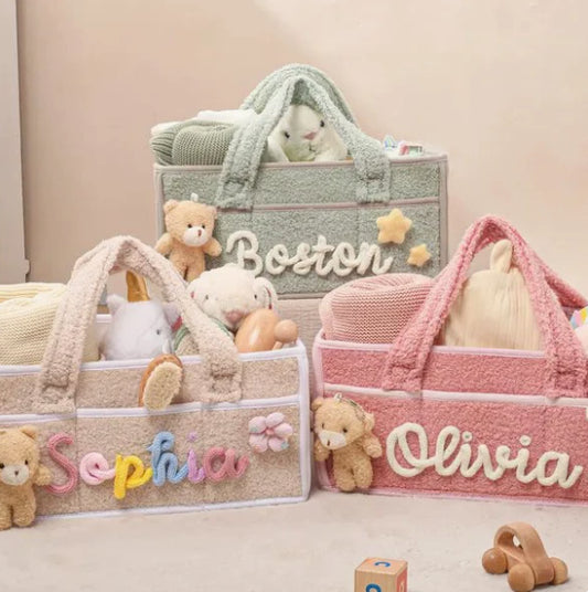 Personalised Baby Diaper Caddy Basket