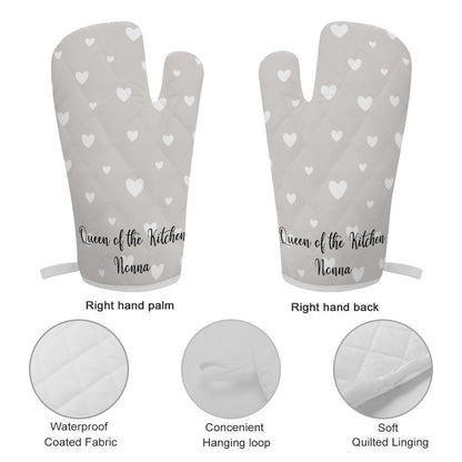 Oven Mitt & Pot Holder Set - Grey Heart