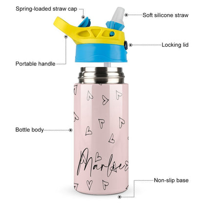 Personalised Kids Water Bottle - Heart