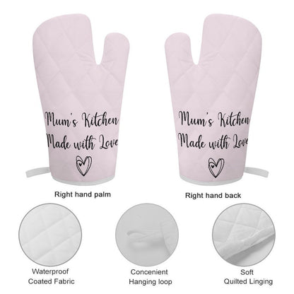 Oven Mitt & Pot Holder Set - Pink Heart