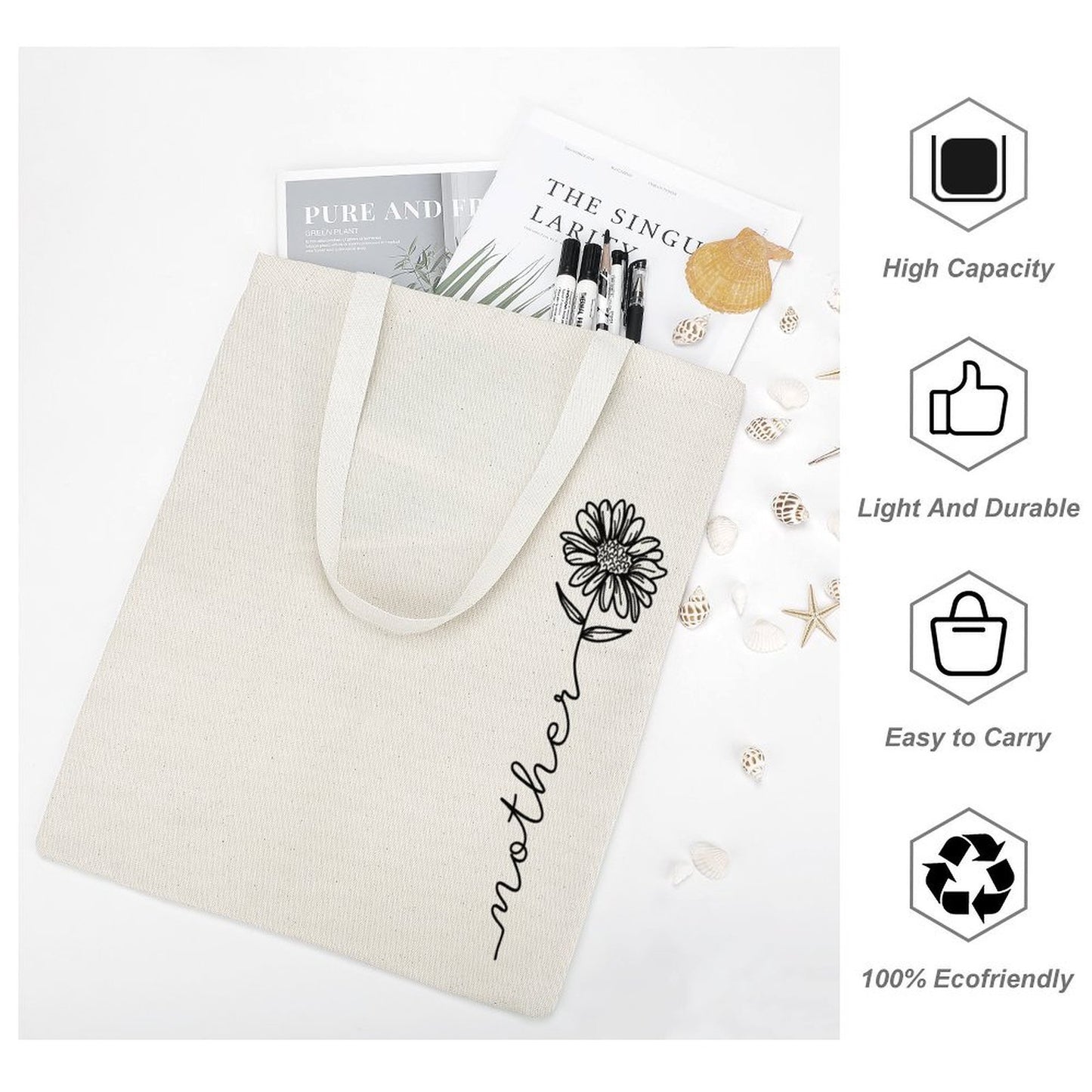 Personalised Mother Floral Tote Bag