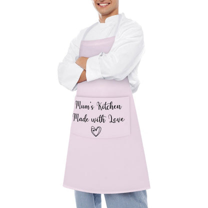 Personalised Apron with Pocket - Pink Heart
