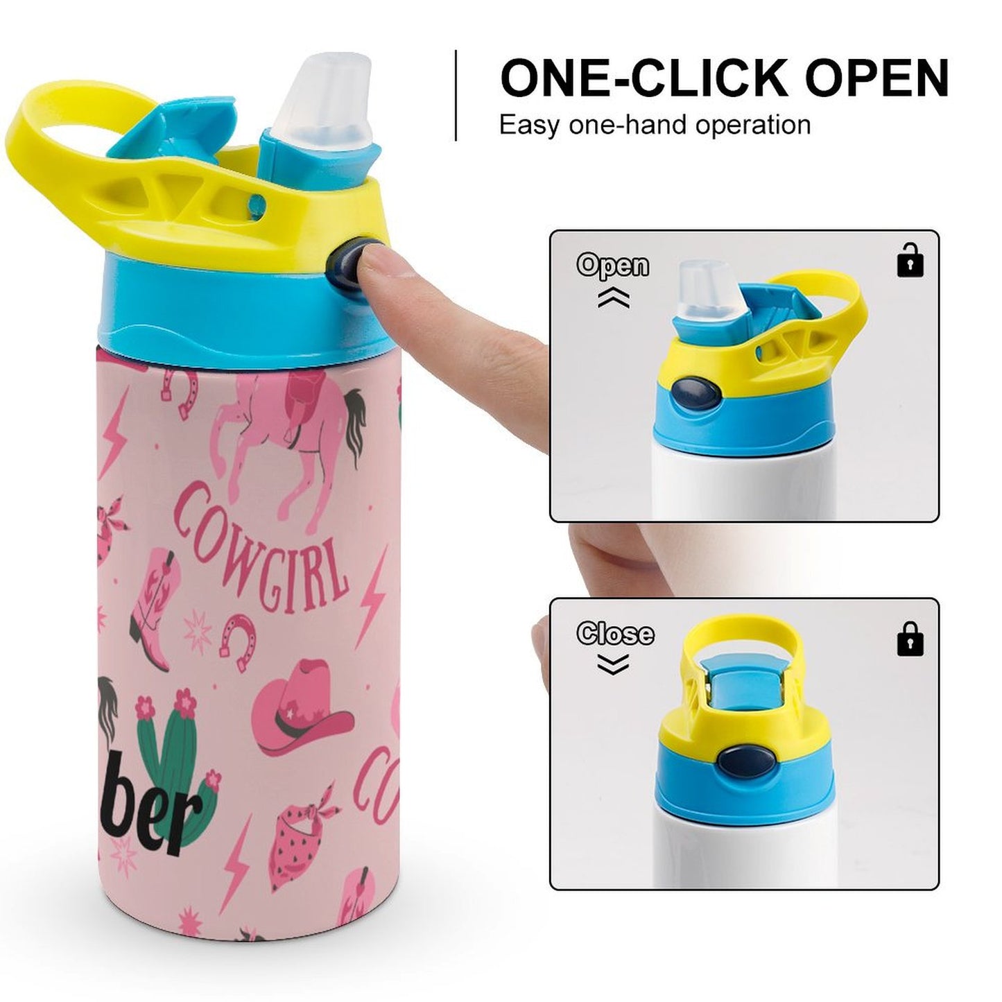 Personalised Kids Water Bottle - Cowgirl