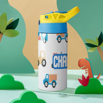 Personalised Kids Water Bottle - Trucks