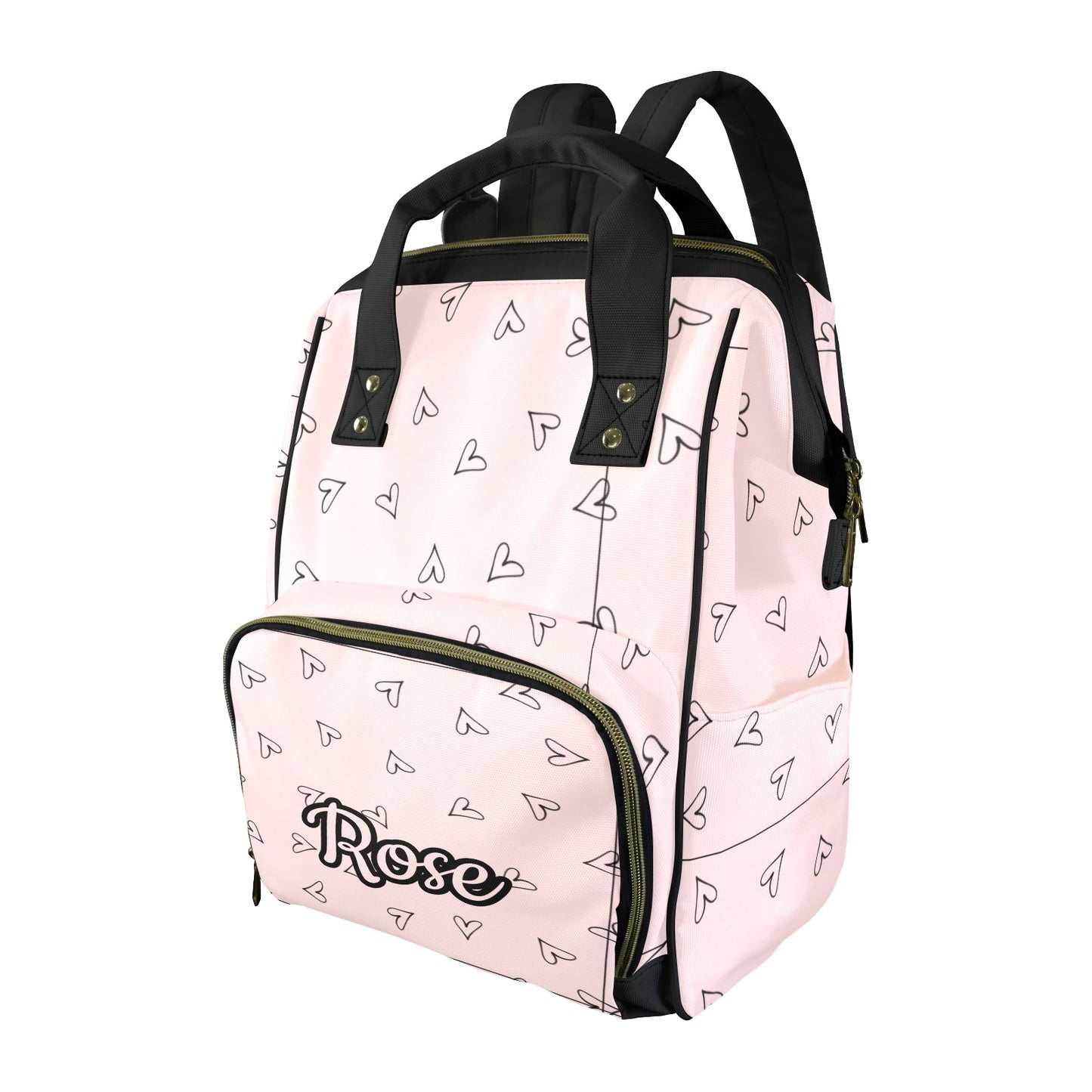 Personalised Diaper Bag - Pink Heart