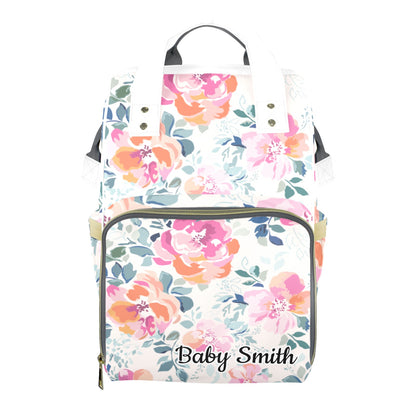 Personalised Diaper Bag - Pink Floral