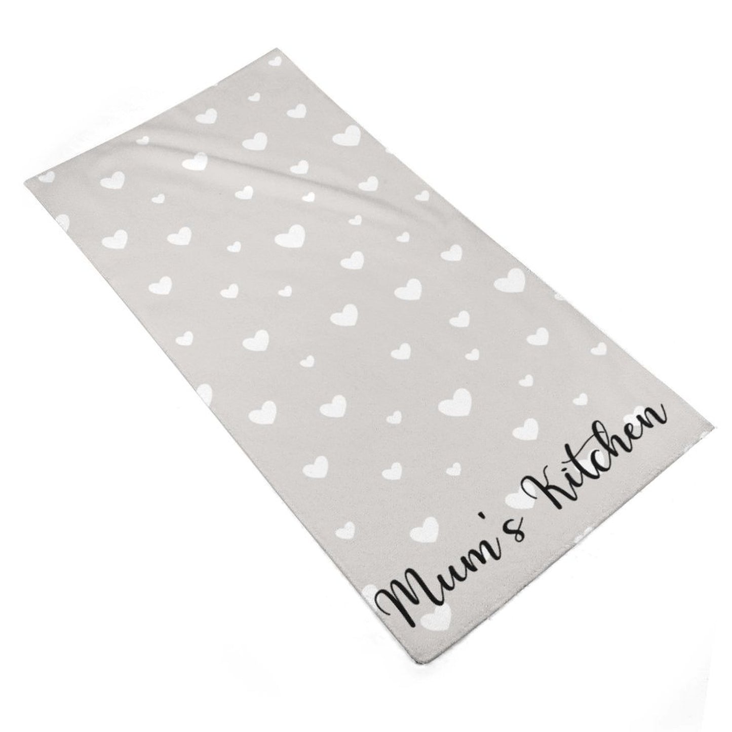 Personalised Kitchen Towel - Grey Heart