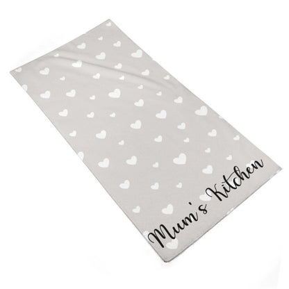 Personalised Kitchen Towel - Grey Heart