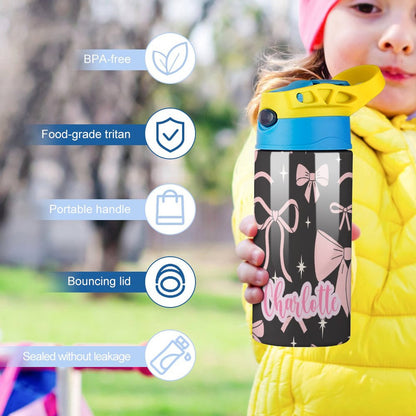 Personalised Kids Water Bottle - Bow