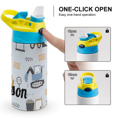 Personalised Kids Water Bottle - Construction