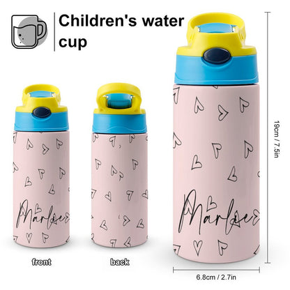 Personalised Kids Water Bottle - Heart