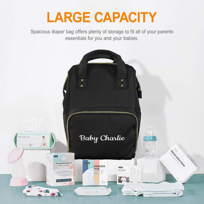Personalised Diaper Bag - Black