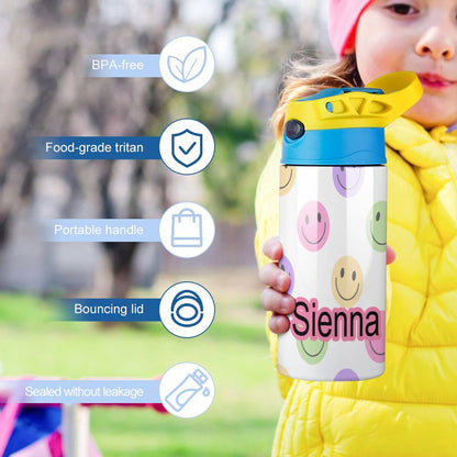 Personalised Kids Water Bottle - Smiley Face