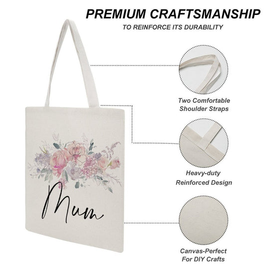 Personalised Watercolour Floral Tote Bag