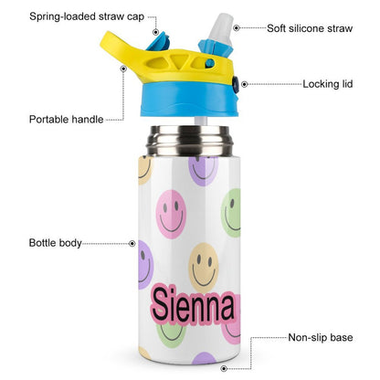 Personalised Kids Water Bottle - Smiley Face