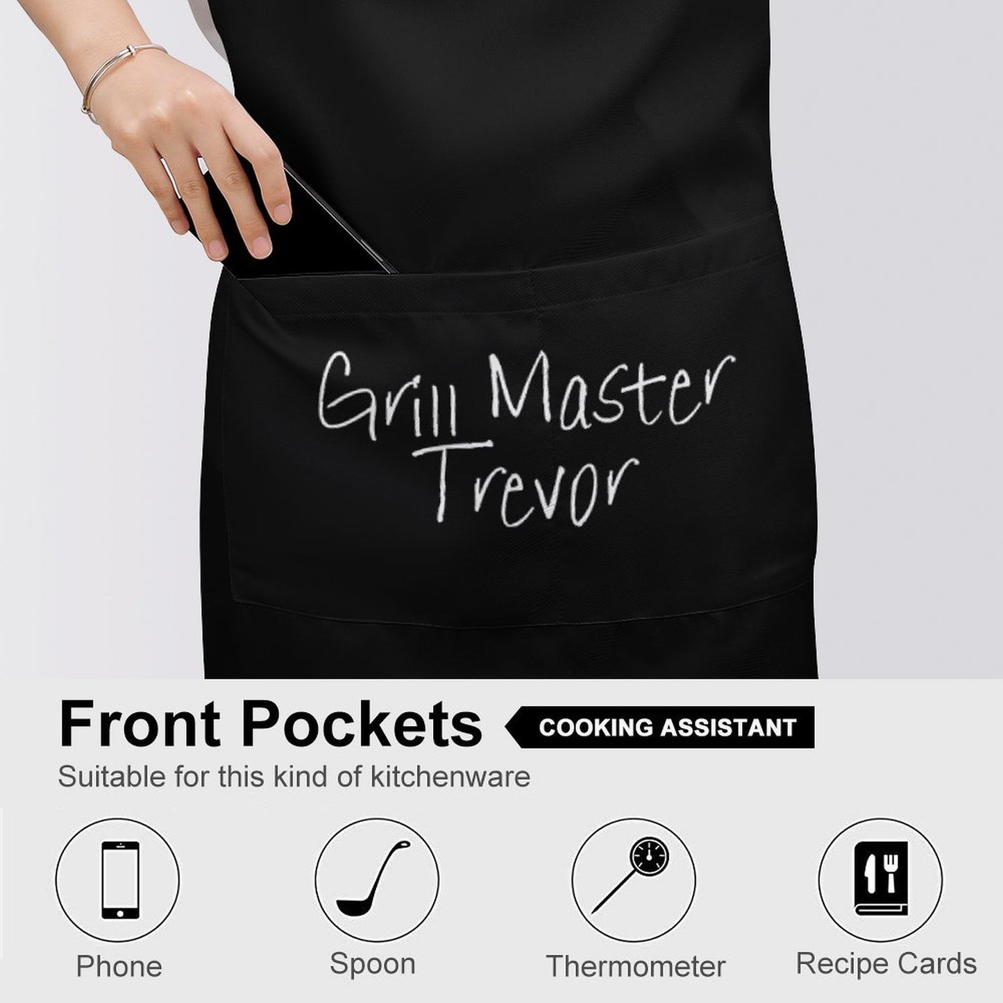 Personalised Apron with Pocket - Grill Master