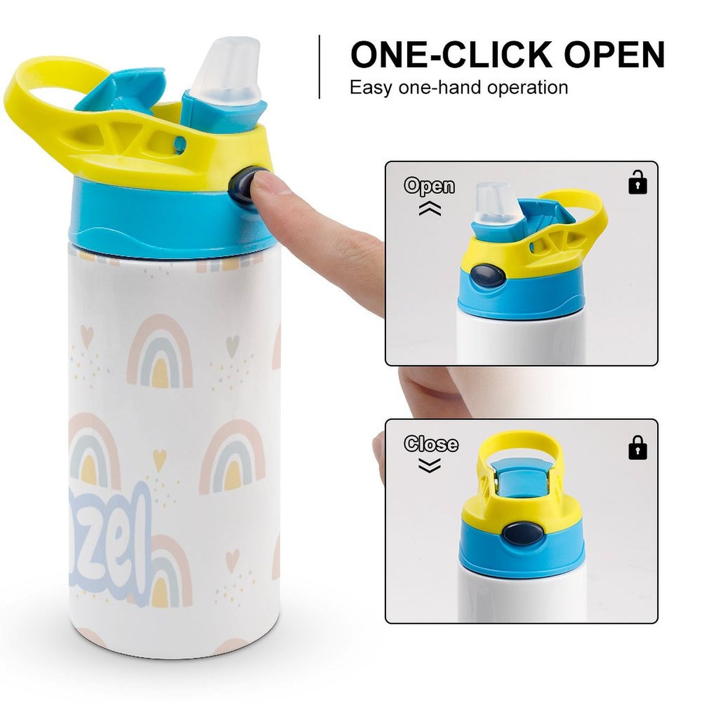 Personalised Kids Water Bottle - Rainbow