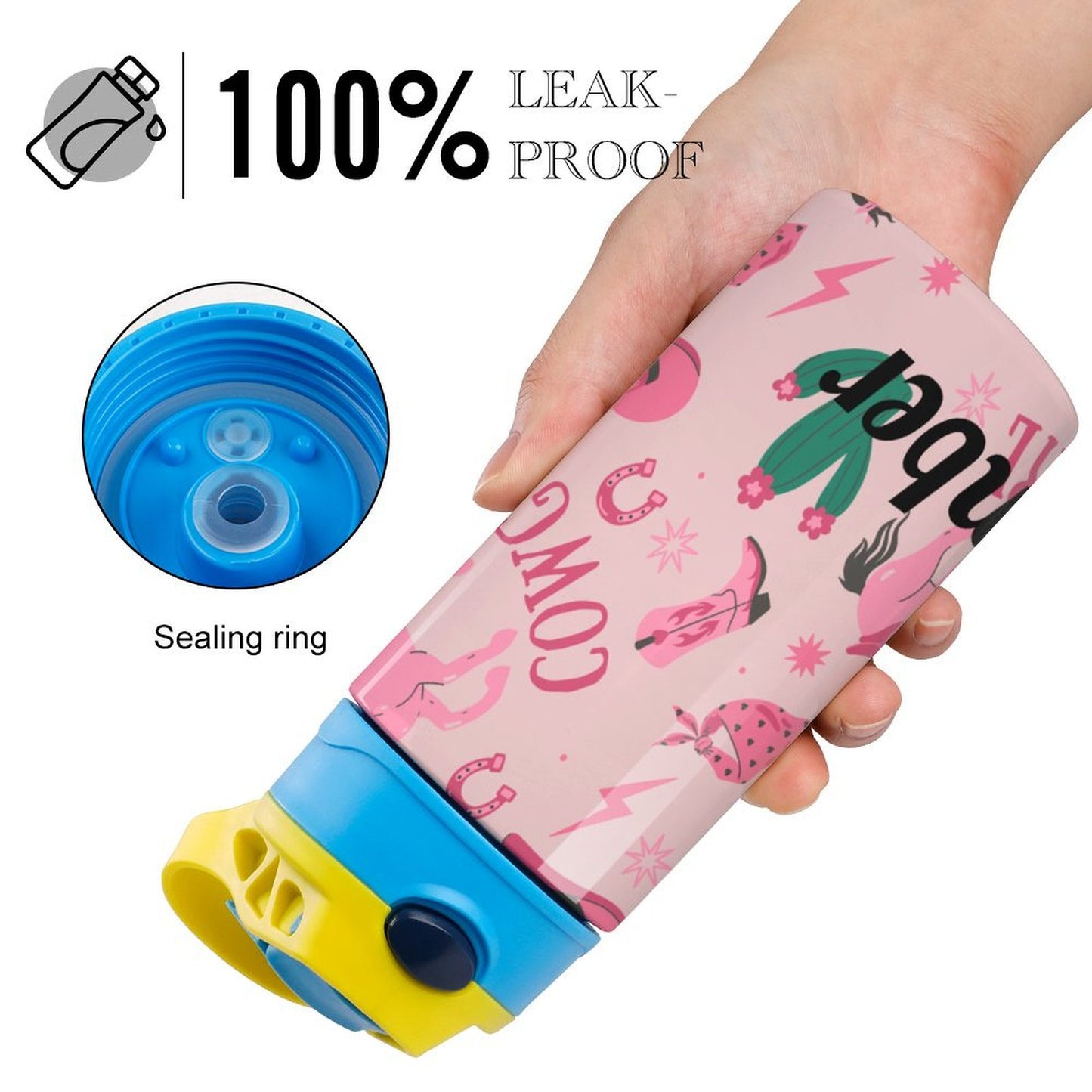 Personalised Kids Water Bottle - Cowgirl