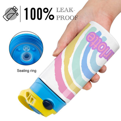 Personalised Kids Water Bottle - Pastel Rainbow